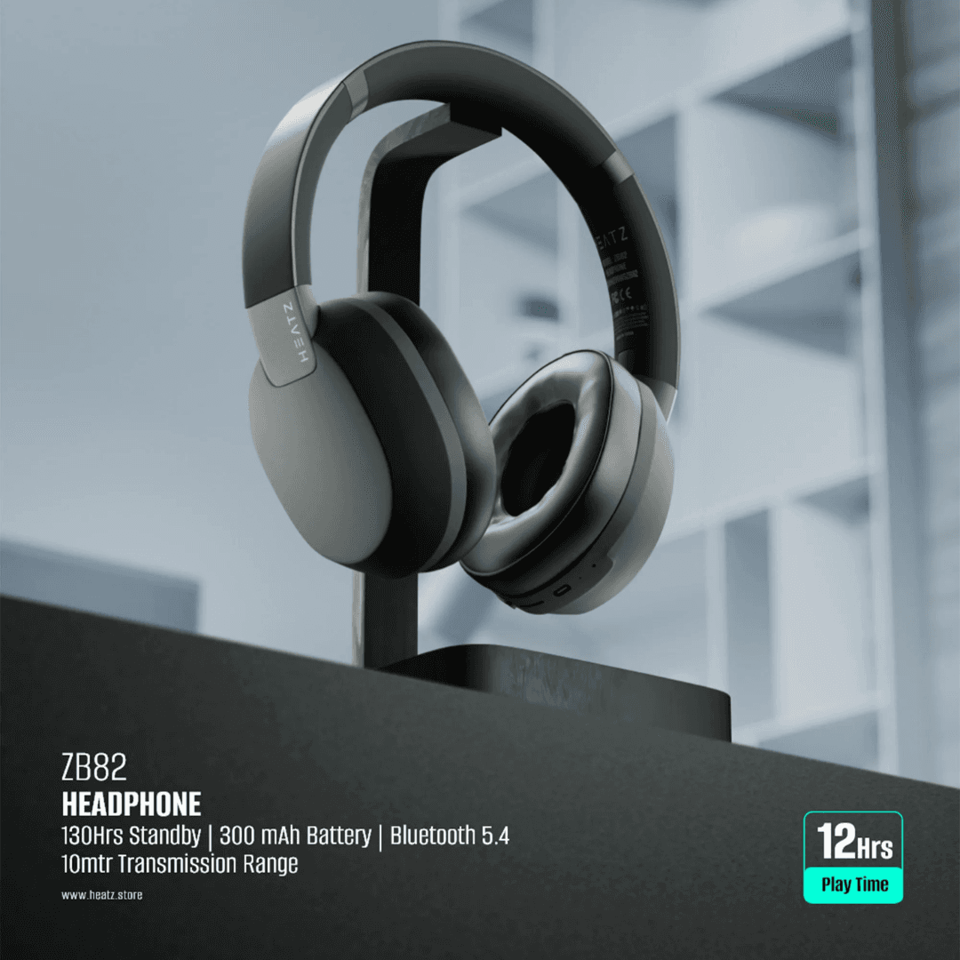 🎧 سماعة رأس بلوتوث HEATZ ZB82 لاسلكية Bluetooth 5.4 بطارية 300mAh